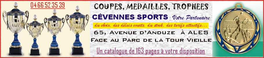 Pour vos trophées, une adresse Cevennes Sports à Alès